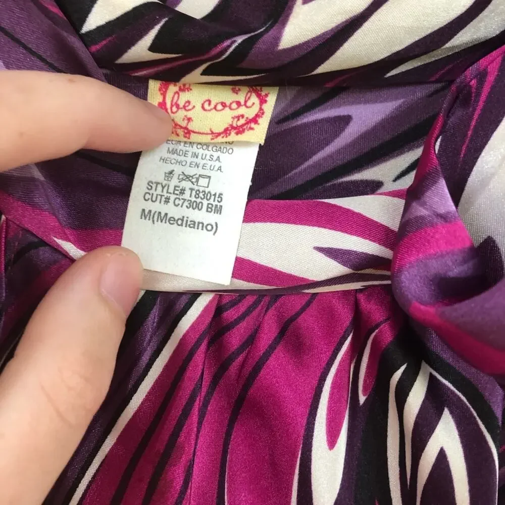 High collar satin blouse